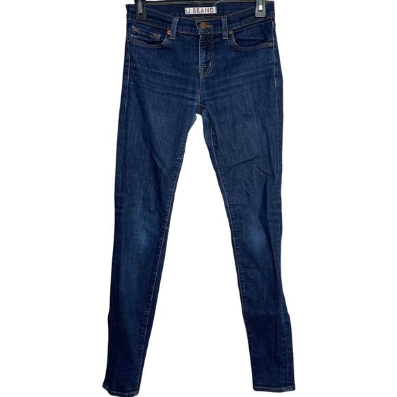 J Brand Skinny Jeans Women 25 Dark Blue Denim Cotton Stretch Minimalist Preppy - Picture 1 of 6